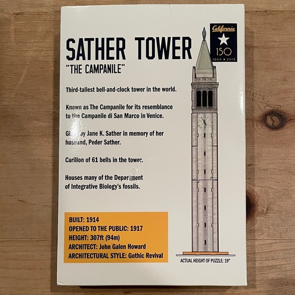 NWOT Cal Berkeley 3-D Sather Tower “The Campanile” Puzzle 45 pc Cal Alumni Fan - Picture 2 of 5